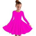 thumbnail image 1 of MeetoTime Robe de Performance pour Filles à Manches Longues, Couleur Unie, Col Rond, Extensible, Robe de Récital Scolaire, 4-14 Ans, Vêtements pour Enfants, 1 of 5