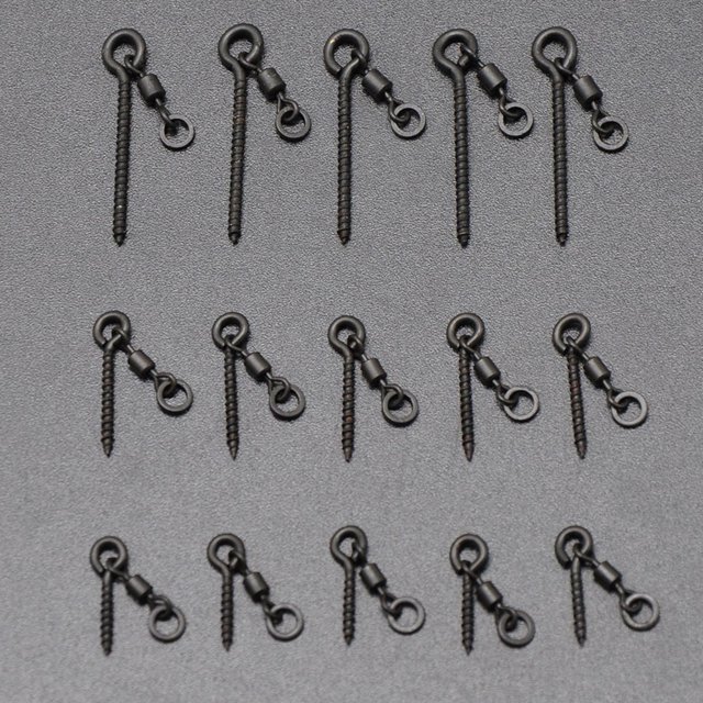 20Pcs Carp Fishing Screws With D-Rig Swivel Ring For Piercing And Holding Large Shenzhuyue