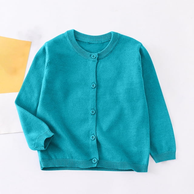 Cowsor Little Girl Knit Cardigan Sweater - Toddler Button Down School Uniforms Cardigan