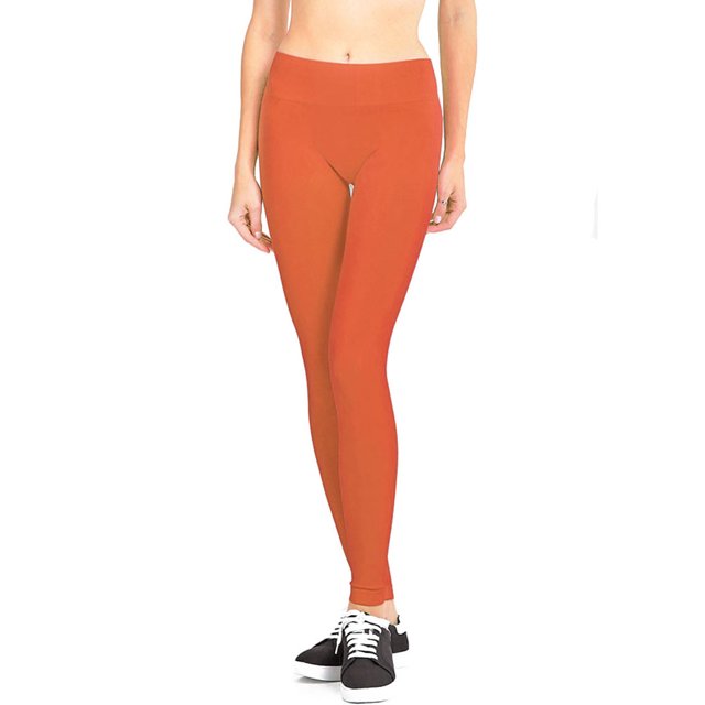 LAVRA Women's Regular Sized Full Length Leggings-Coral