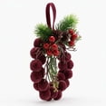 thumbnail image 2 of Holiday Time CS Flocked Red Bell Wreath Ornament, 11cm, Christmas Ornament, 2 of 4