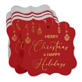 thumbnail image 3 of Inkdotpot Pack Of 50 Merry Christmas & Happy Text Paper Tags DIY Craft Bracket Shape Real Gold Foil Hang Tags, 3 of 7
