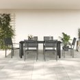 thumbnail image 1 of vidaXL 7 Piece Garden Dining Set Black Steel and Textilene, 1 of 5