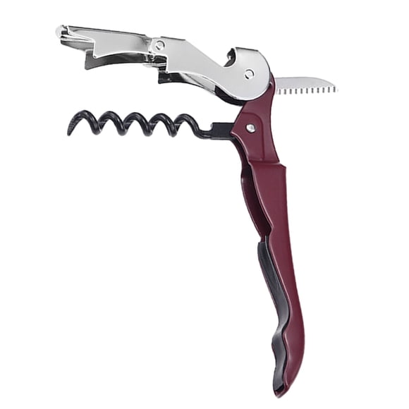RXIRUCGD Clé à Vin, Tire-Bouchon Ouvre-Bouteille Manuel pour Serveur, à Double Charnière avec Coupe-Foil, Ouvre-Bouteille de Vin Léger et Pliable pour Serveurs, Serveurs, Barmans et Sommeliers, Rouge