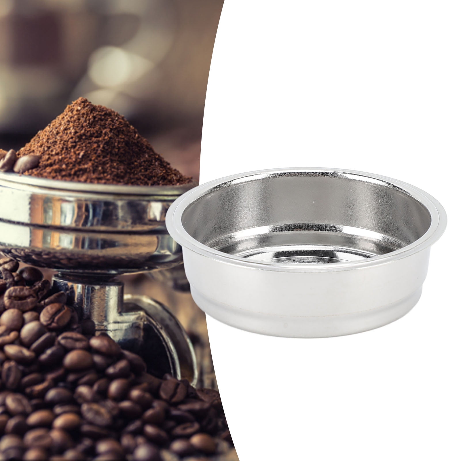 Stainless Steel Coffee Filter Basket,Efficient Design Reusable Coffee Filters Basket Easy to Clean and Maintain Portafilter Filter Basket for Coffee Machine