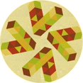 thumbnail image 1 of Ahgly Company Tapis d'Intérieur Lavable en Machine Carré Transitionnel Brun Cannelle, 3 Pieds Carré, 1 of 7