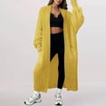 thumbnail image 2 of Comdrip Long Cardigans for Women! Long Cardigans for Women Open Front Cable Knit Cardigan Open Front Oversized Draped Sweater Outerwear Fall Cardigans for Women Yellow L, 2 of 4