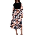 thumbnail image 2 of Ovzne Robes pour Femmes Robe d'Été pour Femmes Nouvelle Robe Imprimée Française à Manches Longues à Col Rond avec une Grande Robe d'Été à Manches Longues Imprimée Liquidation, 2 of 7