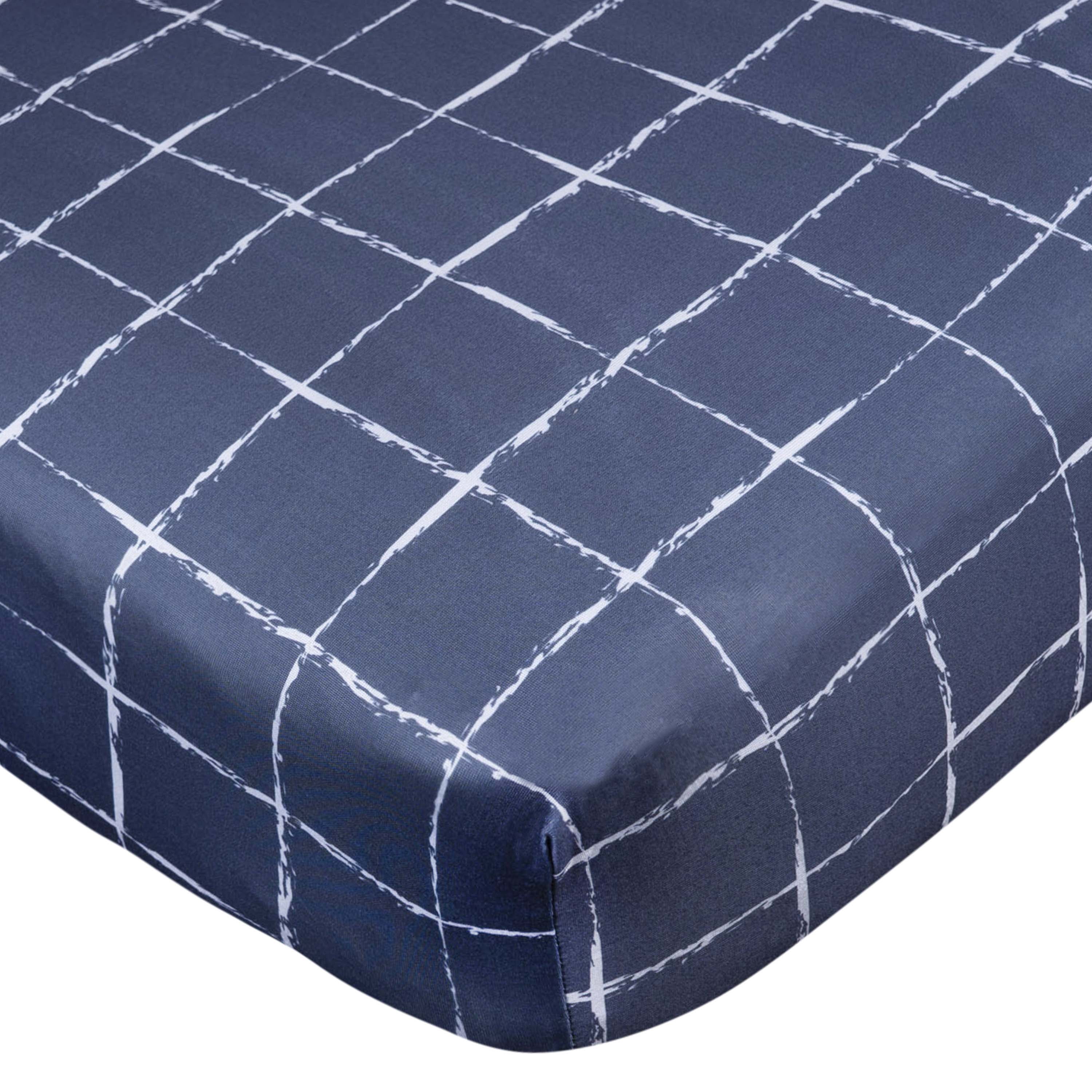 Gerber One pack Knit Crib Sheet solid pattern Calm Navy for Infants.