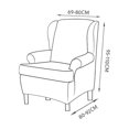 thumbnail image 1 of Wing Back Arm Chair Cover 2-Piece Wingback Sofa Armchair Cover Wingback Chair Slipcover Light Blue, 1 of 8