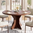 thumbnail image 4 of AKDSteel 47" Round Dining Table For 4–6 People, Circle Kitchen Table With Sturdy Pedestal Base For Small Dining Spaces, 4 of 7