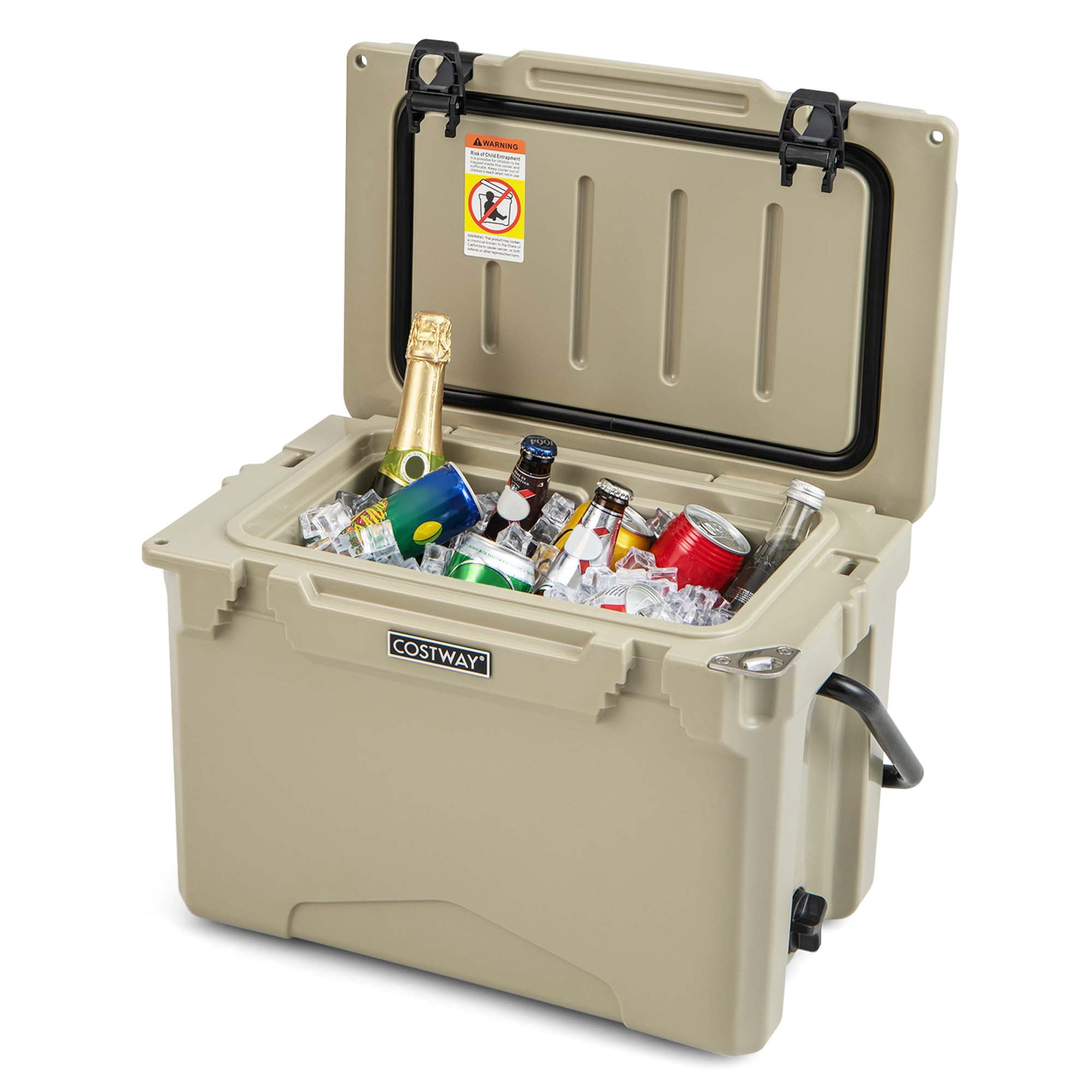 Costway 25 QT Portable Cooler Rotomolded Ice Chest Insulated Ice