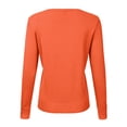 thumbnail image 4 of Liquidation! Hontri Cardigan pour Femme à Col Rond Tricoté à Manches Longues Grandes Tailles Ample Uni Court Chandail Veste Cardigan Cardigan pour Femme Orange TG, 4 of 4