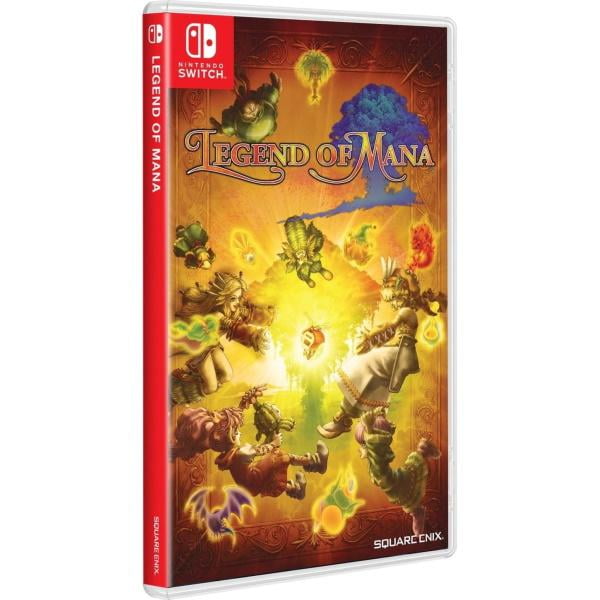 Legend of Mana Remastered pour Nintendo Switch, un Jeu de Rôle par Square Enix. l'Art de Couverture Présente des Personnages Vibrants Entourant un Artefact Lumineux, Mettant en Valeur les Graphiques Remastered et le Jeu de Rôle Classique.