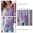 thumbnail image 1 of Chemisier Cardigan Décontracté à Col à Revers et Rayures pour Femmes Automne avec Boutons Manches Longues Poche Poitrine, 1 of 6