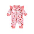thumbnail image 1 of FAROOT Baby Girl Christmas Romper Cartoon Print Long Sleeve Button Down Full Length Jumpsuit Fall Winter Clothes, 1 of 7
