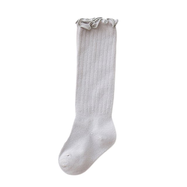 Newborn Baby Thigh High Sock, Infant Solid Color Crimp Socks Autumn and Winter Stocking