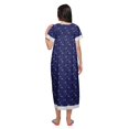 thumbnail image 3 of Moomaya Chemise de Nuit Maxi Boutonnée à Manches Courtes Imprimée pour Femmes en Coton, 3 of 5
