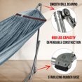 thumbnail image 3 of Tranquillo Support de Hamac Ajustable, Hamac et Support de Camping Pliables, Capacité de 650 Lb, Support de Hamac Double de Luxe pour 2 Personnes, Portable Partout, Assemblage Facile, Antidérapant et Silencieux, Gris, 3 of 8