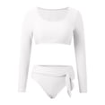 thumbnail image 5 of DGMIOCS Women's Modest Swimsuit Tankini Set White XL, 5 of 5