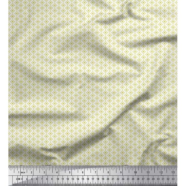 Soimoi Rayon Fabric Dot & Floral Small Decor Fabric Printed Yard 42 Inch Wide