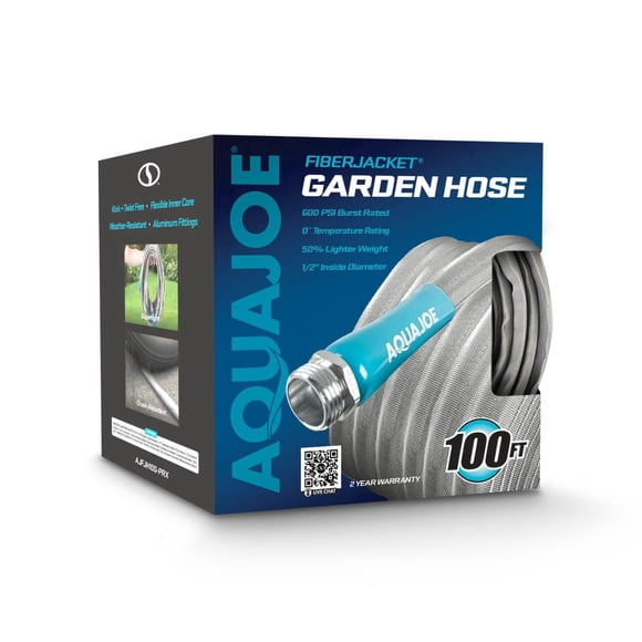 Aqua Joe 100-Foot 5/8-Inch FiberJacket Kink-Free Garden Hose