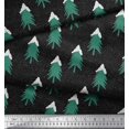 thumbnail image 2 of Soimoi Satin Silk Fabric Snow & Tree Christmas Fabric Prints by Yard 42 Inch Wide, 2 of 3
