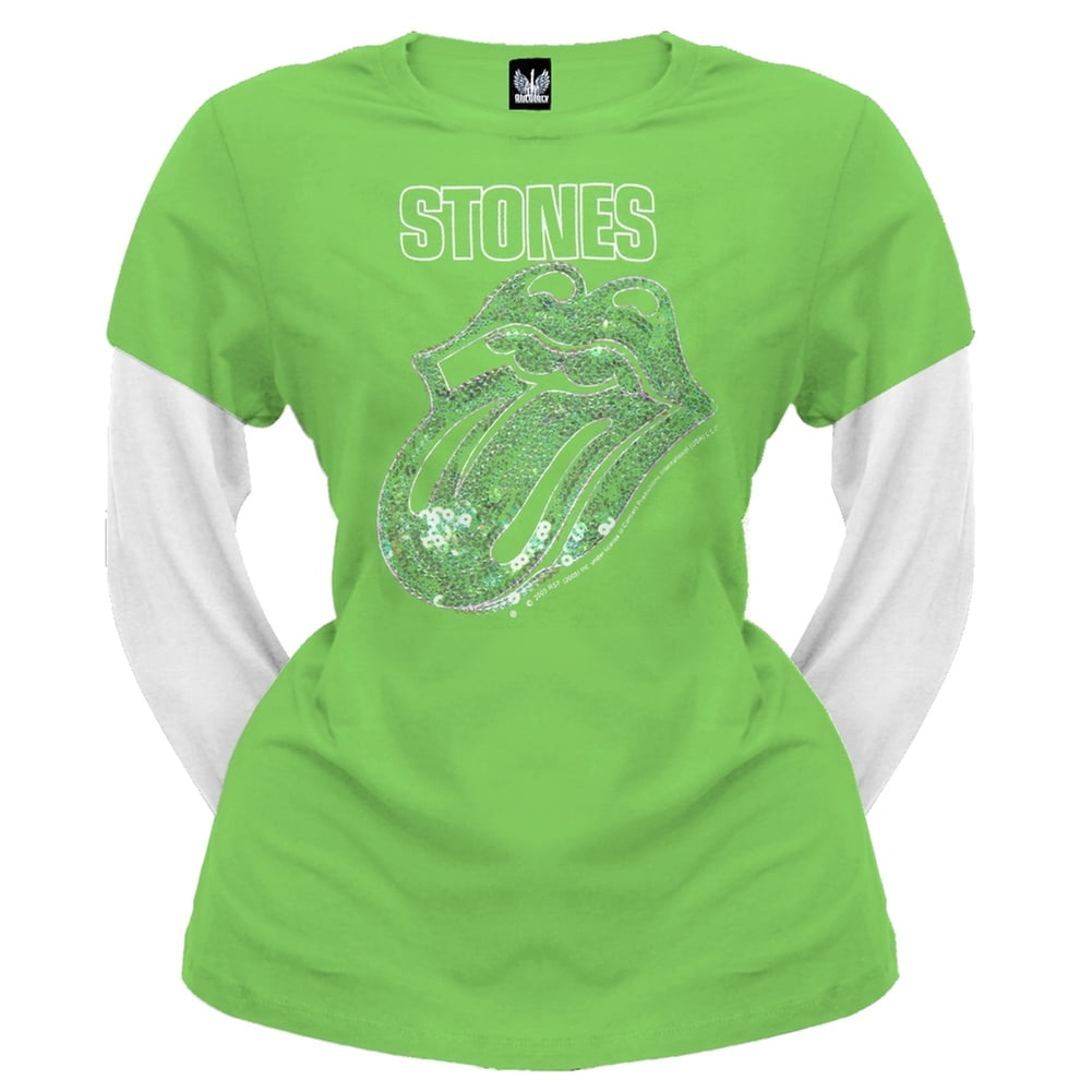 Rolling Stones - T-Shirt à Manches Longues Juniors 2Fer à Langue Pailletée
