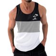 thumbnail image 1 of Débardeur pour Hommes, Débardeurs de Sport à Col Rond pour Hommes, Mode Décontractée, Chandail à Imprimé Patchwork, 1 of 4