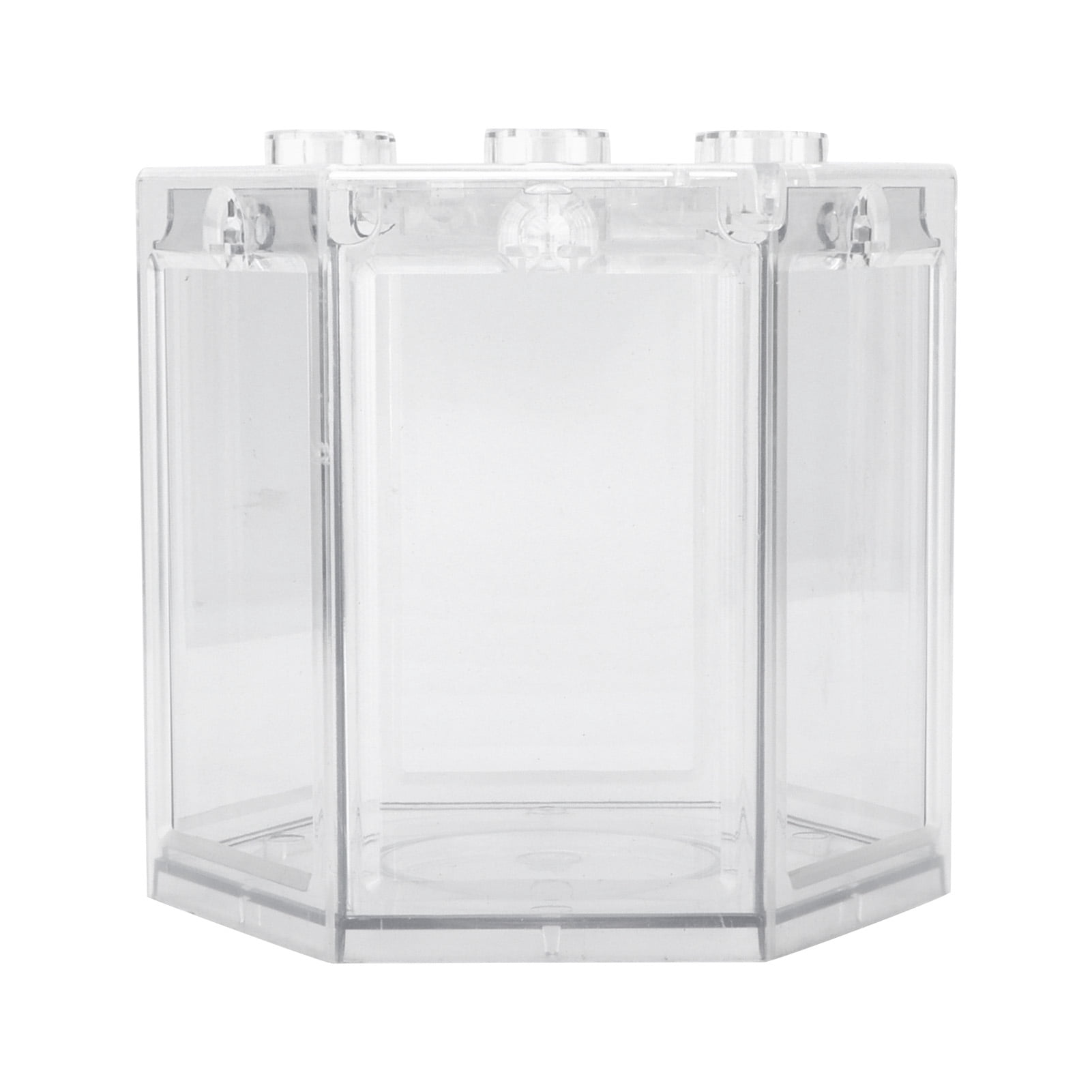 Small Aquarium Fish , Mini Fish Round Corner Design Plastic Material Hex Shape For Office Decoration White,Black,Transparent