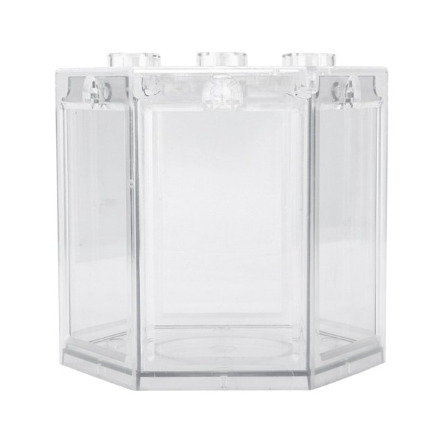 Small Aquarium Fish , Mini Fish Round Corner Design Plastic Material Hex Shape For Office Decoration White,Black,Transparent