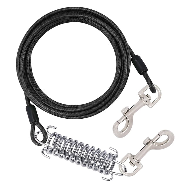 Heavy Duty Dog Tie Out 8m Long Leash with Spring Swivel Clips Durable Runner Chain for Outdoor Yard Camping