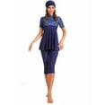 thumbnail image 1 of KXCFCYS Maillot de Bain Modeste à Manches Courtes Burkini Islamique Hijab pour Femmes, 1 of 7