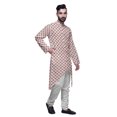 thumbnail image 2 of Atasi Kurta à Manches Longues Imprimé, Boutonné, Asymétrique, Kurta de Designer pour Garçons, 2 of 5