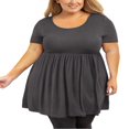 thumbnail image 1 of Tunique Grande Taille pour Femmes Manches Courtes Roses Vertes Hauts 3X Col Rond Vêtements Été Fluide Vêtements de Maternité Chemise, 1 of 6