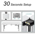 thumbnail image 3 of 6ft Portable Folding Table Light Weight Fold in Half Utility Plastic Kitchen Table with Carrying Handle 500 lbs Capacity Dining Table for Camping, Picnic, Party, Backyard Events, 3 of 7