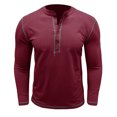 thumbnail image 2 of RXIRUCGD Blouse à Manches Longues Col Rond pour Hommes, Vin, Taille : L, 2 of 5
