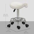 thumbnail image 3 of HOMCOM Saddle Stool Adjustable Rolling Salon Chair for Massage Spa White, 3 of 10