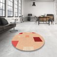 thumbnail image 4 of Ahgly Tapis d'Intérieur Lavable en Machine Carré Transitionnel Orange Vif, 6 Pieds Carré, 4 of 7