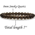thumbnail image 2 of Natural Smoky Quartz Crystal Gemstone 8mm Round Beads Stretch Bracelet 7" Unisex, 2 of 5