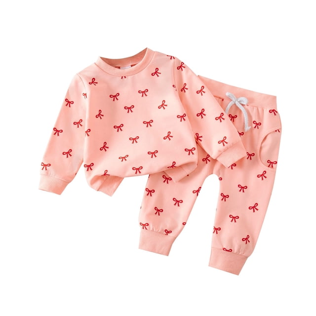 RXMEKW Ensembles pour Bébés Filles, Tenue Deux Pièces Stylée à Col Rond avec Chandail pour Garçons et Filles