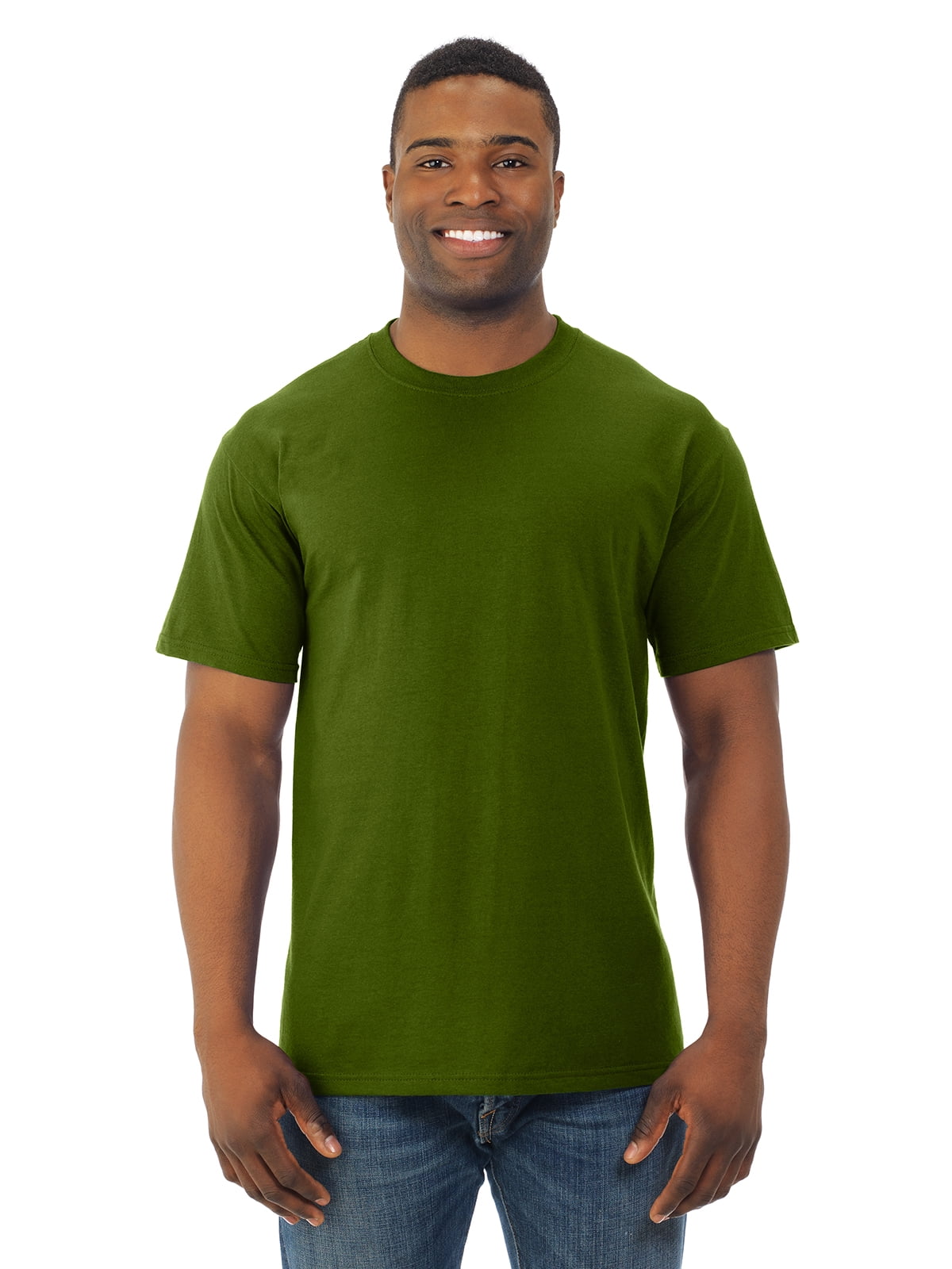 Fruit Of The Loom T-Shirt à Col Rond à Manches Courtes en Coton HD pour Hommes, 2TG, Vert Militaire