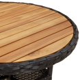 thumbnail image 3 of vidaXL Garden Table Ø60x75 cm Acacia Wood and Poly Rattan Black, 3 of 4