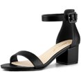 thumbnail image 1 of BLISSFUL STEP Women's Open Toe Chunky High Heel Ankle Strap Sandals, 1 of 7