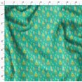 thumbnail image 4 of Soimoi Green Japan Crepe Satin Fabric Text & Christmas Tree Print Sewing Fabric Yard 42 Inch Wide, 4 of 5