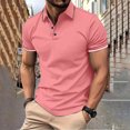 thumbnail image 2 of Birdeem Mode Hommes Décontracté Coupe Ajustée Col Rabattu Couleur Unie Manches Courtes T-Shirt Hauts Blouse, 2 of 11