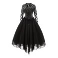 thumbnail image 1 of Ketyyh-chn99 Robes Élégantes pour Femmes Femme Robe de Soirée Élégante Manche à Volants Jupe Évasée à Étages Mini Robe Noir,P, 1 of 4