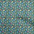thumbnail image 1 of oneOone Rayon Dark Green Fabric Kids Floral Craft Projects Decor Fabric Printed By The Yard 56 Inch Wide, 1 of 4