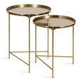 thumbnail image 1 of Kate and Laurel Ulani Round Metal Nesting Accent Tables, 2 Piece, Gold, 2 Each, 1 of 2