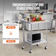 thumbnail image 3 of VEVOR 24 x 30 x 40 Inch Stainless Steel Work Table, Commercial Food Prep Worktable with Casters, Heavy Duty Prep Worktable, Metal Work Table with Adjustable Height for Restaurant, Home and Hotel, 3 of 9